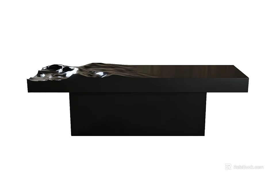 Sleek Black Coffee Table With Modern Artistic Sculptural Design On Surface 3d model