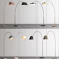 Modern Sleek Floor Lamps With Arched Design Multiple Colors And Metal Bases For Interior