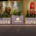 Decorative Gray Garden Planters With Hollow out Patterns And Green Plants For Outdoor Commercial