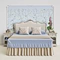 Background double bed 3d model