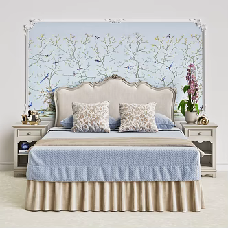 Background double bed 3d model