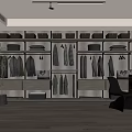 Cloakroom Men's Changing Room Wardrobe Dressing Table 3d model