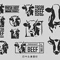 Cartoon cow cow head icon cattle bison bull cow 3d model