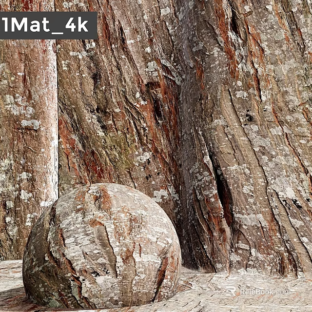 Organic Wooden Decorative Component Showcasing Natural Bark Texture And Spherical Structure 3d model 
