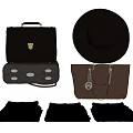 Classic Leather Luggage Set With Handbag Briefcase And Stylish Design Elements 3d model