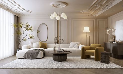 French Living Room 3d model