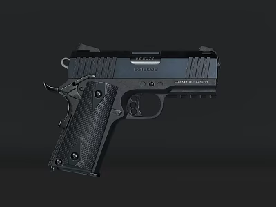 Black Tactical Pistol With Textured Grip Modern Design And Sleek Body Features 3d model