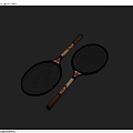 Stylish Wooden Handle Tennis Rackets With Classic Frame And Durable Netting For Household Sports Use