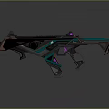 Futuristic Sci Fi Weapon Design With Neon Blue Green And Purple Illuminated Details