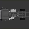Silver Truck Chassis With Reflective Surface And Open Bed Design