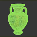 Ancient Greek Amphora With Black Figure Decoration Orange Base And Two Handles
