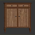 Solid Wood Entryway Cabinet Sideboard with Classic Design Cabinet Doors and Storage Drawers