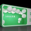 Modern Green Showcase Design With White Spheres And LOGO
