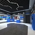 Safety Experience Digital Exhibition Hall Interior With Large Screen Safety Slogan And Display Walls