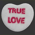 Sweet Heart Shaped Candy With TRUE LOVE Text As Romantic Sweet Treat