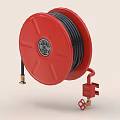 Industrial Red Cable Reel With Black Cable And Metal Connectors For Heavy Duty Use