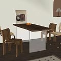 Quiet table and chair combination 3d model