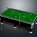 Professional Billiard Table With Green Felt Surface Balls And Cues
