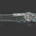 Modern Futuristic Weapon Knife With Purple Green Handle And Dark Metallic Blade