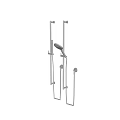 Modern Chrome Shower System With Handheld Sprayer And Wall Mounted Brackets