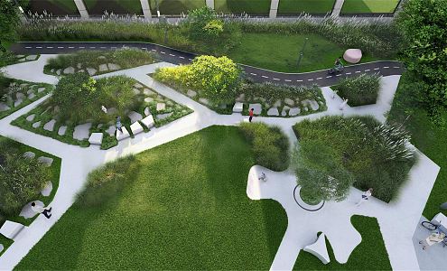 Modern Park Community Park Square 3d model