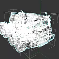 White Heavy Duty Off Road Truck With Multiple Wheels Metal Bumper And Roof Lights