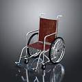 Ergonomic Mobility Wheelchair With Metal Frame Brown Padded Seat And Large Spoked Wheels
