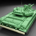 Detailed Green 3D Military Tank Model With Turret And Cannon Design