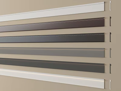 Various Colored Decorative Lines Arranged On Beige Wall For Home Interior 3d model