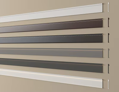 Various Colored Decorative Lines Arranged On Beige Wall For Home Interior 3d model