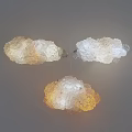 Modern Cloud Shaped Chandeliers with Glass Material and White Yellow Decorative Lighting Design