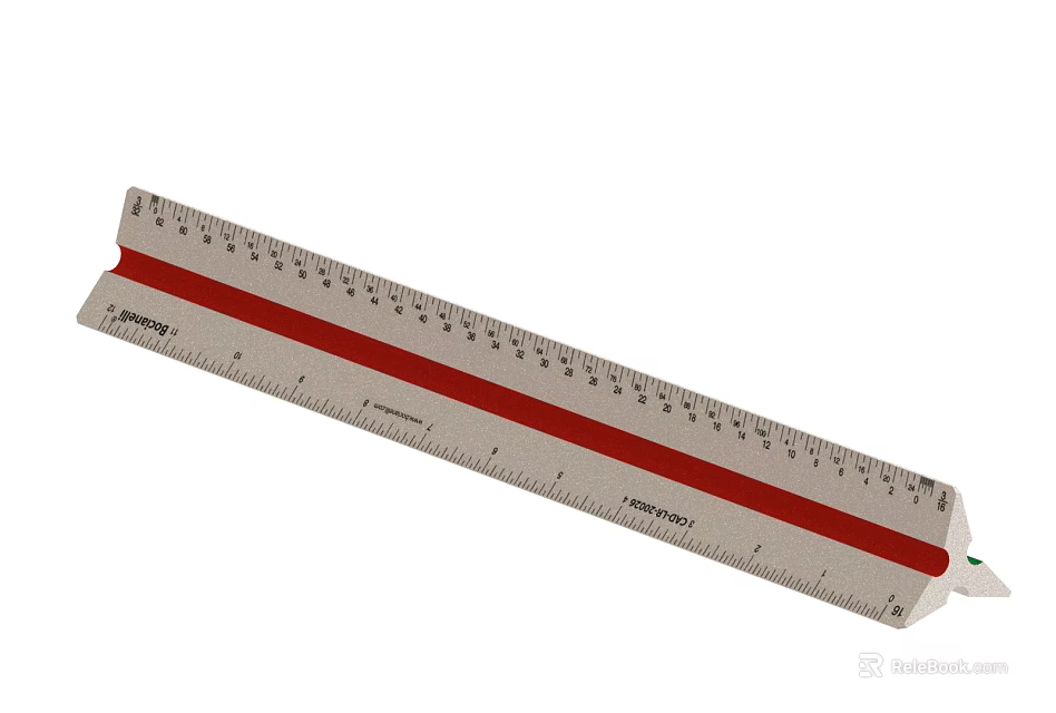 Plastic Ruler With Red Stripe And Accurate Measurement Markings For Daily Use 3d model 