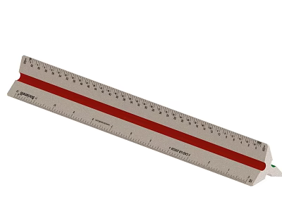 Plastic Ruler With Red Stripe And Accurate Measurement Markings For Daily Use 3d model