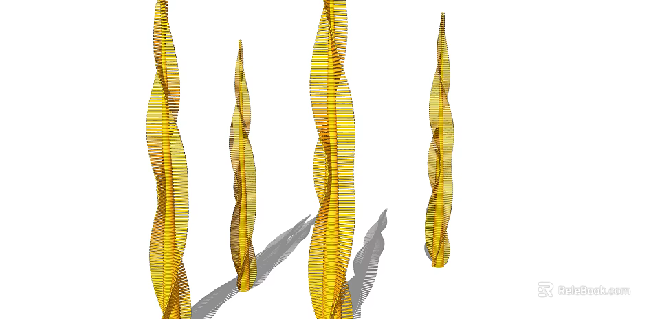 Modern Yellow Spiral Design Decorative Outdoor Garden Lighting Fixtures 3d model 