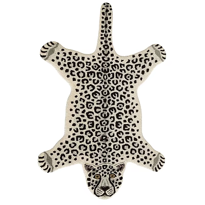 Leopard Pattern Decorative Artwork With Black Spots And Symmetrical Body Design 3d model