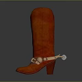 Fashionable Red High Heel Knee High Boots With Metallic Buckle Accents