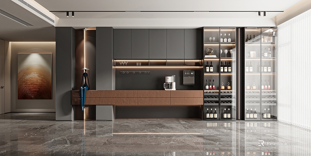 Light Luxury Wine Cabinet texture