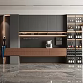Elegant Modern Wine Cabinet Interior Design With Wine Racks And Appliances