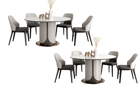 Modern Dining Table Chair Combination Dining Table Chair 3d model