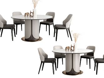 Modern Dining Table Chair Combination Dining Table Chair 3d model