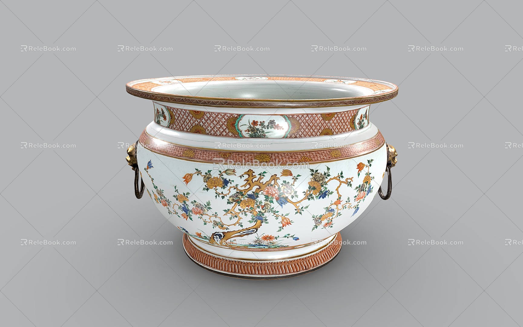 Chinese porcelain fish basin Jingdezhen ceramics 3d model