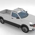 White Single Cab Pickup Truck With Open Bed And Roof Rack Design