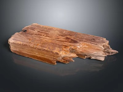 Raw Wooden Plank With Natural Grain Texture And Rough Edges For Decorative Use 3d model