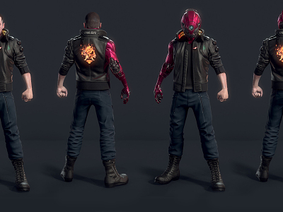 Modern Man Character Helmet Game Character model