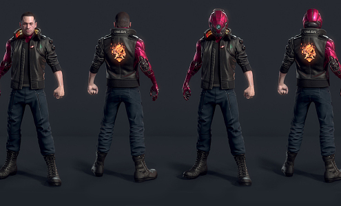 Modern Man Character Helmet Game Character 3d model