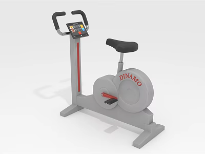 Dynamo Stationary Exercise Bike With Digital Display Black Seat And Red Accents 3d model