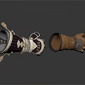 Ancient Weapon Decorative Gauntlet With Metal Accents And Leather Combat Glove