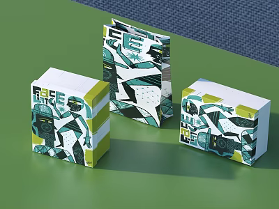 Modern packaging box packaging box bag combination 3d model