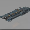 Futuristic Blue And Gray Spaceship Design With Advanced Engine Modules For Deep Space Exploration 3d model