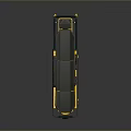 Adjustable Ambulance Stretcher With Yellow Frame Black Mattress And Wheels Design